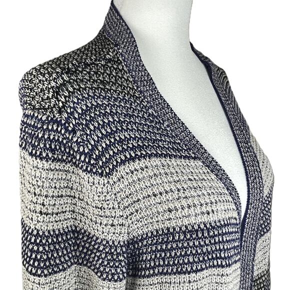 Westport 1962 XL Knit Cardigan Open Front Blue Black Oatmeal Tan Metallic - Picture 6 of 15